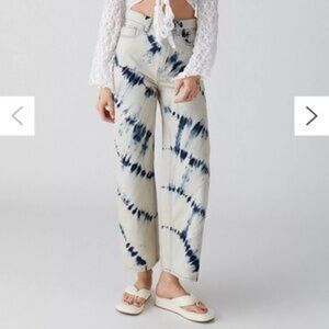 Brand New BDG Urban Outfitters Tie Dye High Rise Wide Leg Baggy Denim Jeans 29